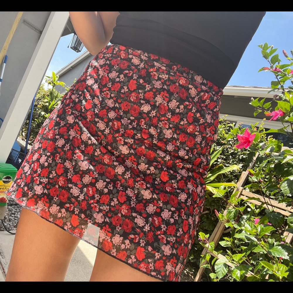 SHEIN black floral dress size XS